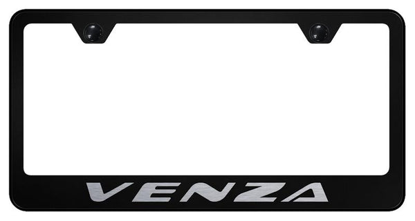 Toyota Venza Black Laser Etched Standard License Frame - LF.VNZ.EB