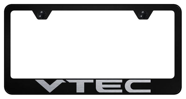 Honda VTEC Black Laser Etched Standard License Frame - LF.VTE.EB