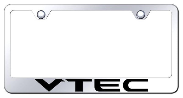 Honda VTEC Chrome Laser Etched Standard License Frame - LF.VTE.EC