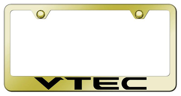 Honda VTEC Gold Laser Etched Standard License Frame - LF.VTE.EG