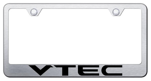 Honda VTEC Brushed Stainless Steel Laser Etched Standard License Frame - LF.VTE.ES