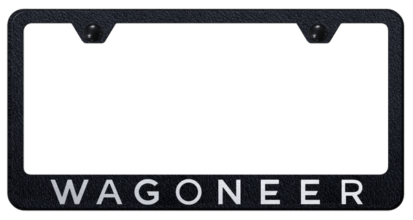 Jeep Wagoneer Stainless Steel Frame - Laser Etched Rugged Black License Plate Frame - LF.WAG.ERB