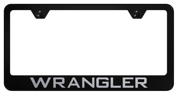 Jeep Wrangler Black Laser Etched Standard License Frame - LF.WRA.EB