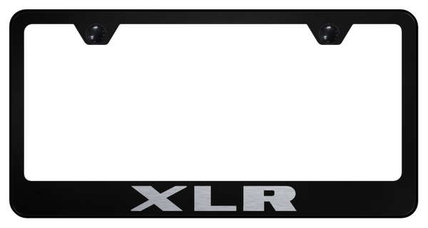 Cadillac XLR Stainless Steel Frame - Laser Etched Black License Plate Frame - LF.XLR.EB