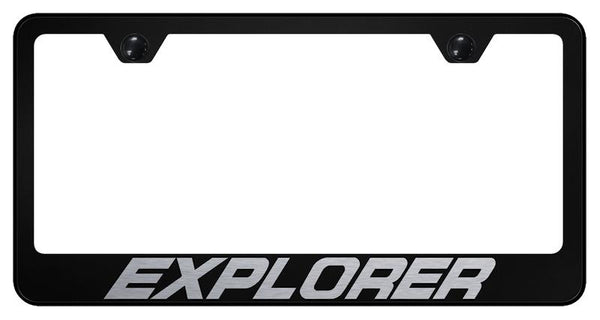 Ford Explorer Black Laser Etched Standard License Frame - LF.XPL.EB