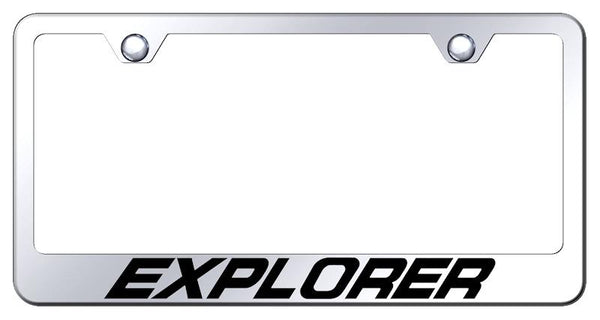 Ford Explorer Chrome Laser Etched Standard License Frame - LF.XPL.EC