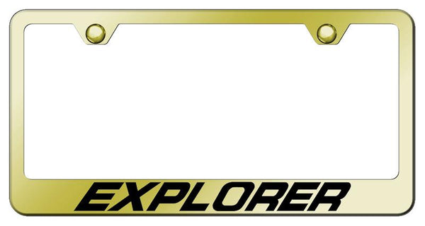 Ford Explorer Gold Laser Etched Standard License Frame - LF.XPL.EG