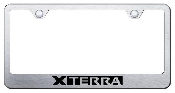 Nissan Xterra Brushed Stainless Steel Laser Etched Standard License Frame - LF.XTE.ES