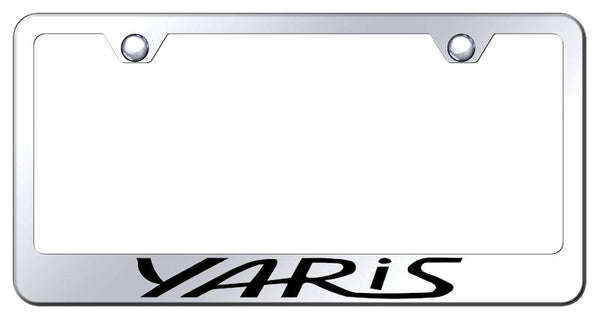 Toyota Yaris Chrome Laser Etched Standard License Frame - LF.YAR.EC