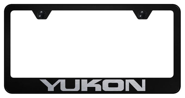 GMC Yukon Black Laser Etched Standard License Frame - LF.YUK.EB