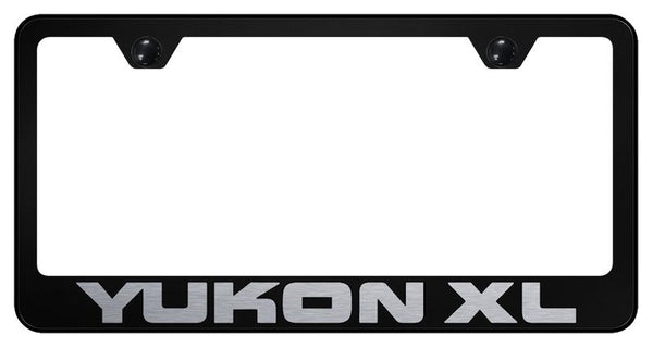 GMC Yukon XL Black Laser Etched Standard License Frame - LF.YXL.EB