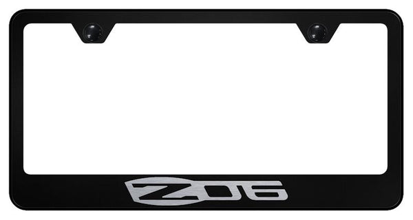 Chevrolet Corvette Z06 Black Laser Etched Standard License Frame - LF.Z06.EB