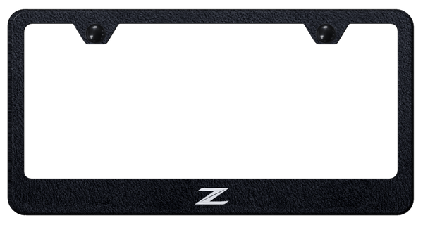 Nissan Z (New) Stainless Steel Frame - Laser Etched Rugged Black License Plate Frame - LF.Z2.ERB