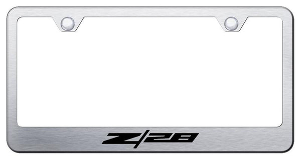 Chevrolet Z28 Brushed Stainless Steel Laser Etched Standard License Frame - LF.Z28.ES