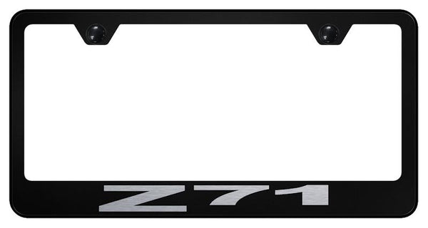 Chevrolet Z71 Black Laser Etched Standard License Frame - LF.Z71.EB