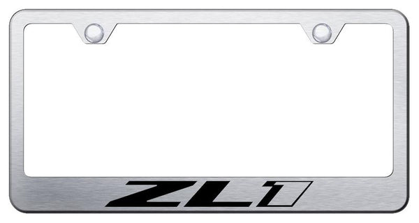 Chevrolet ZL1 Brushed Stainless Steel Laser Etched Standard License Frame - LF.ZL1.ES