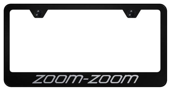 Mazda Zoom Zoom Black Laser Etched Standard License Frame - LF.ZOO.EB