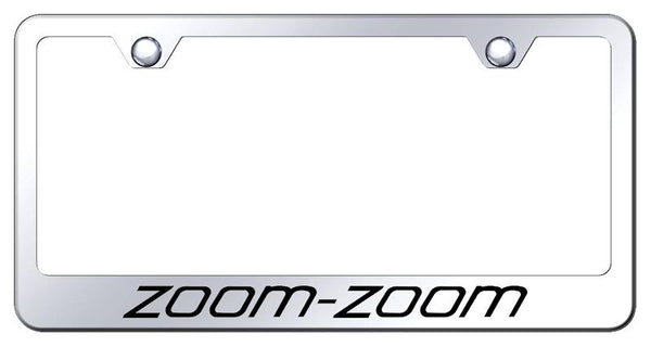 Mazda Zoom Zoom Chrome Laser Etched Standard License Frame - LF.ZOO.EC