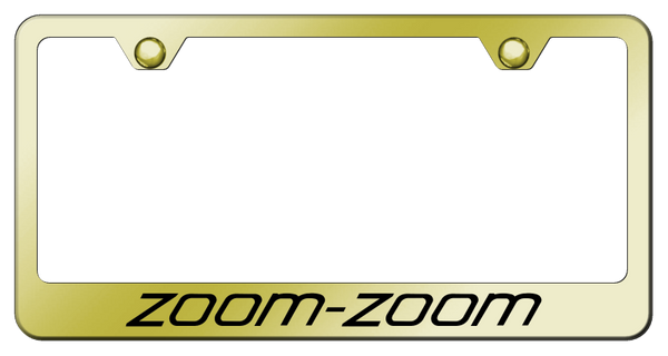 Mazda Zoom-Zoom Stainless Steel Frame - Laser Etched Gold License Plate Frame - LF.ZOO.EG