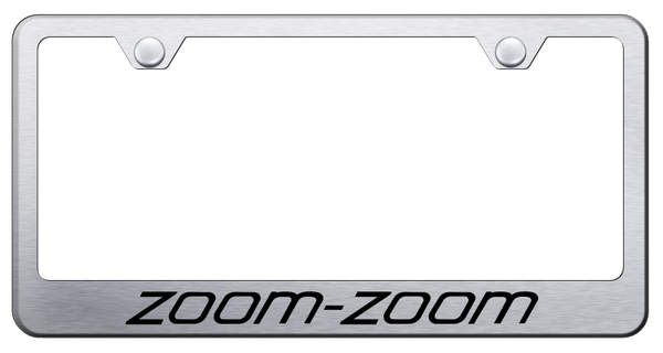 Mazda Zoom-Zoom Stainless Steel Frame - Laser Etched Brushed License Plate Frame - LF.ZOO.ES