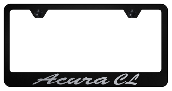 Acura Acura CL Script Stainless Steel Frame - Laser Etched Black License Plate Frame - LFS.ACL.EB