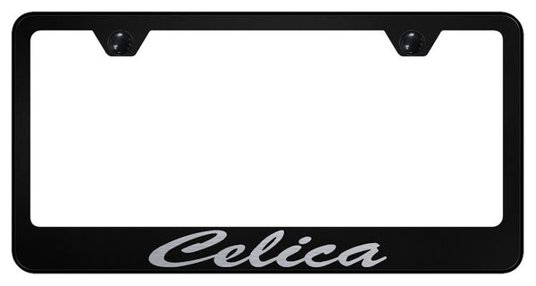 Toyota Celica Black Laser Etched Standard License Frame - LFS.CEL.EB