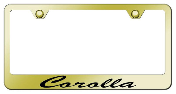 Toyota Corolla Gold Laser Etched Standard License Frame - LFS.COR.EG