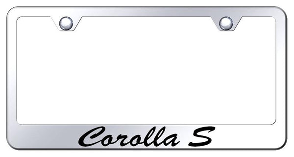 Toyota Corolla S Chrome Laser Etched Standard License Frame - LFS.COS.EC