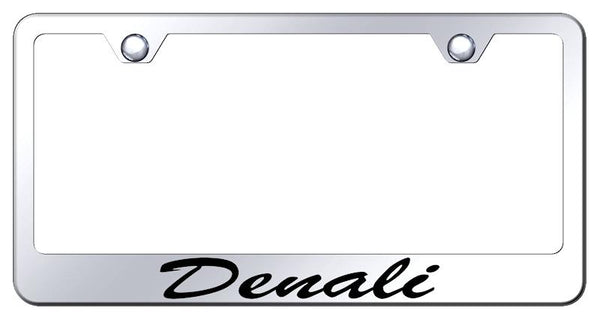 GMC Denali Chrome Laser Etched Standard License Frame - LFS.DEN.EC