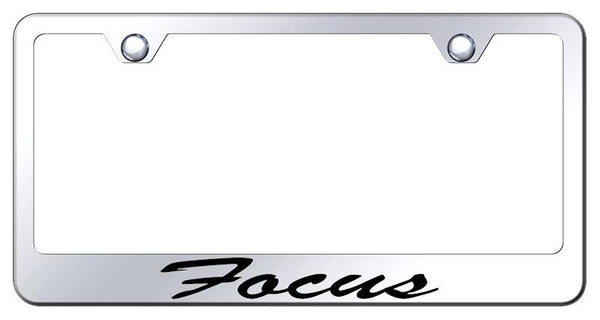 Ford Focus Chrome Laser Etched Standard License Frame - LFS.FOC.EC