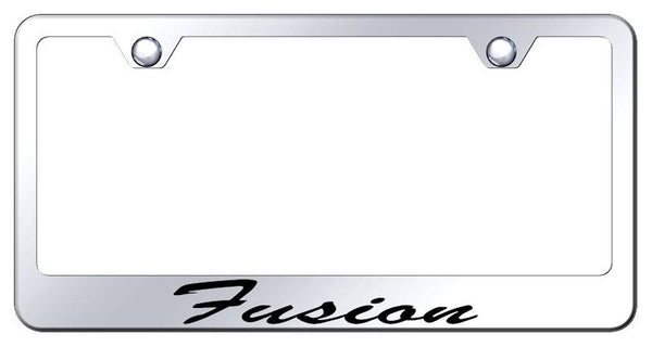 Ford Fusion Chrome Laser Etched Standard License Frame - LFS.FUS.EC