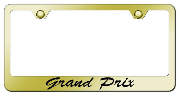 Pontiac Grand Prix Gold Laser Etched Standard License Frame - LFS.GPR.EG