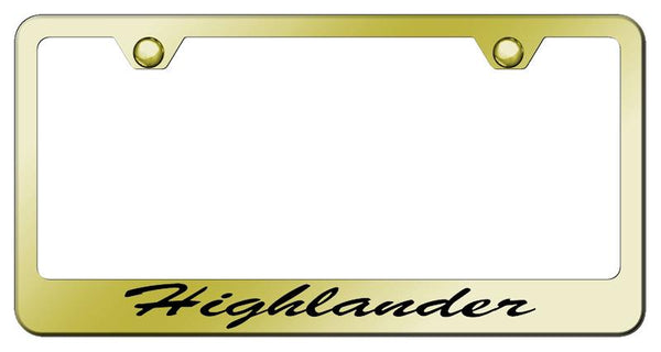 Toyota Highlander Gold Laser Etched Standard License Frame - LFS.HIL.EG