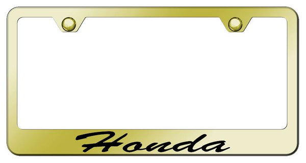 Honda Honda Gold Laser Etched Standard License Frame - LFS.HON.EG