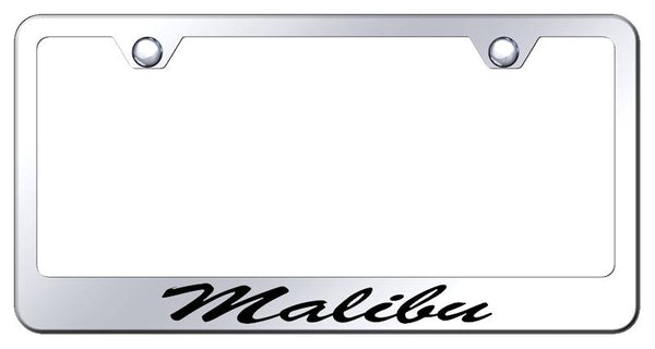 Chevrolet Malibu Chrome Laser Etched Standard License Frame - LFS.MAL.EC