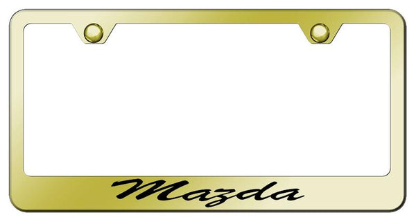 Mazda Mazda Gold Laser Etched Standard License Frame - LFS.MAZ.EG