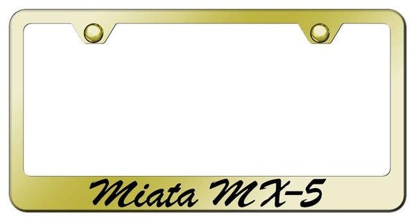 Mazda Miata MX5 Gold Laser Etched Standard License Frame - LFS.MIA.EG