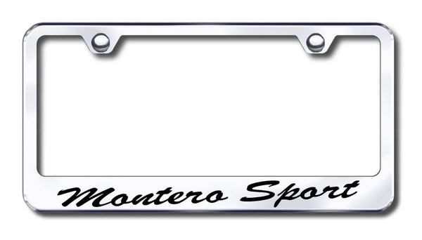 Mitsubishi Montero Sport Chrome Laser Etched Standard License Frame - LFS.MSP.EC