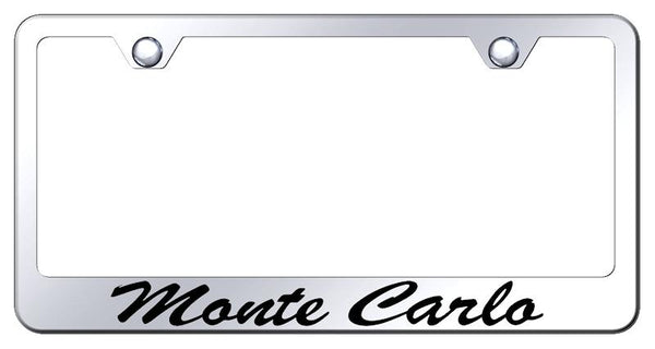 Chevrolet Monte Carlo Chrome Laser Etched Standard License Frame - LFS.MTC.EC