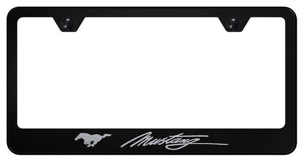 Ford Mustang Black Laser Etched Standard License Frame - LFS.MUS.EB