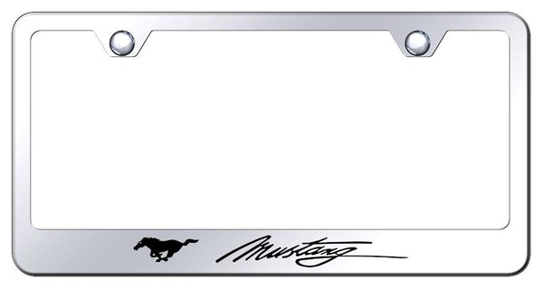 Ford Mustang Chrome Laser Etched Standard License Frame - LFS.MUS.EC