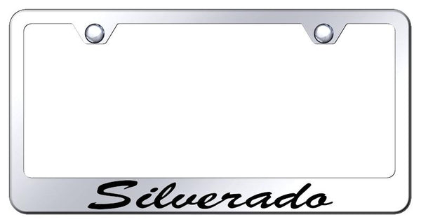 Chevrolet Silverado Chrome Laser Etched Standard License Frame - LFS.SIL.EC