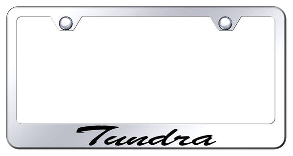 Toyota Tundra Chrome Laser Etched Standard License Frame - LFS.TUN.EC