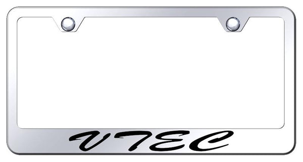 Honda VTEC Chrome Laser Etched Standard License Frame - LFS.VTE.EC