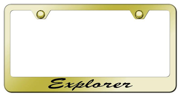 Ford Explorer Gold Laser Etched Standard License Frame - LFS.XPL.EG