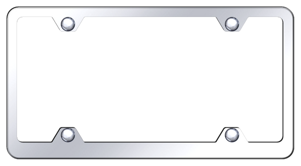 Blank Steel Wide Body Frame - Mirrored License Plate Frame - LFW.464.C