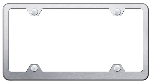 Blank Steel Wide Body Frame - Brushed License Plate Frame - LFW.464.S