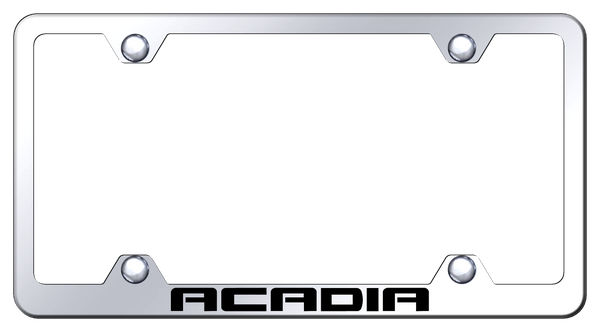 GMC Acadia Steel Wide Body Frame - Laser Etched Mirrored License Plate Frame - LFW.ACA.EC