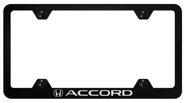 Honda Accord Steel Wide Body Frame - Laser Etched Black License Plate Frame - LFW.ACC.EB