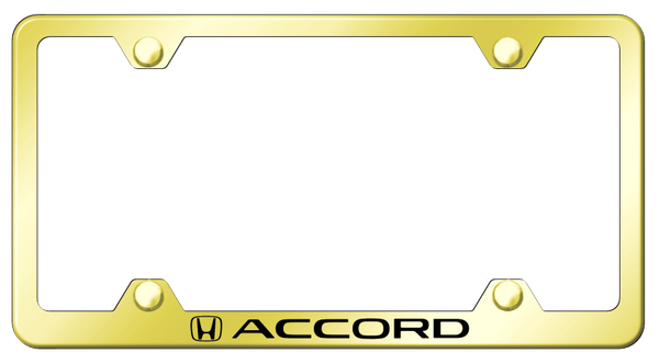 Honda Accord Steel Wide Body Frame - Laser Etched Gold License Plate Frame - LFW.ACC.EG